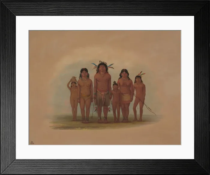 Framed Print : A Connibo Indian Family, 1854 / 1869. Creator: George Catlin Framed Print : A Connibo Indian Family, 1854 / 1869. Creator: George Catlin