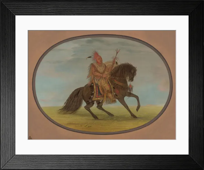 Framed Print : The Running Fox on a Fine Horse - Saukie, 1861 / 1869. Creator: George Catlin Framed Print : The Running Fox on a Fine Horse - Saukie, 1861 / 1869. Creator: George Catlin