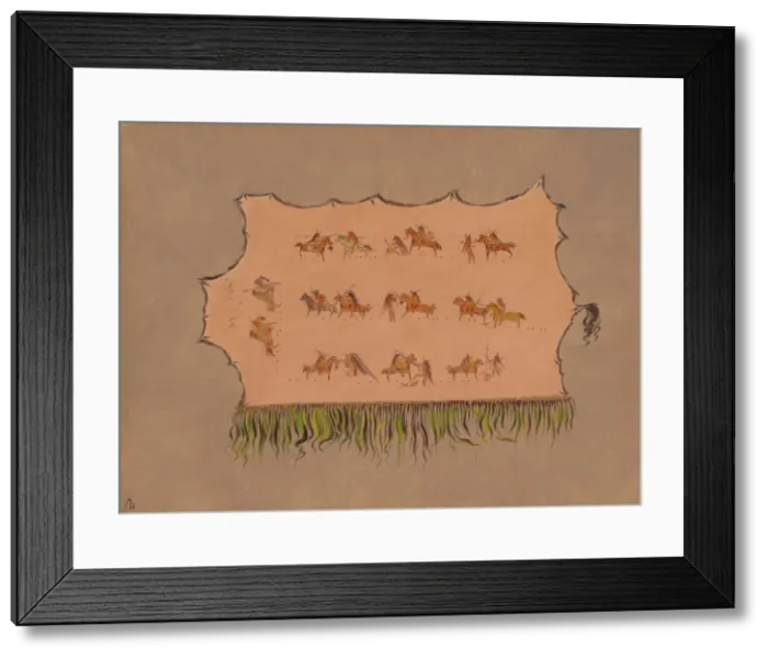 Framed Print : Facsimile of Chief Four Mens Robe - Mandan, 1861 / 1869. Creator: George Catlin Framed Print : Facsimile of Chief Four Mens Robe - Mandan, 1861 / 1869. Creator: George Catlin