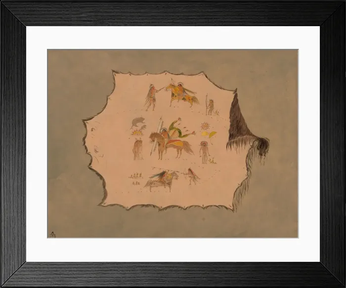 Framed Print : Facsimile of a Pawnee Doctors Robe with Fantastic Professional Designs, 1861 / 1869 Framed Print : Facsimile of a Pawnee Doctors Robe with Fantastic Professional Designs, 1861 / 1869