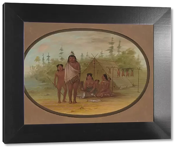 A Flathead Chief with His Family, 1855  /  1869. Creator: George Catlin