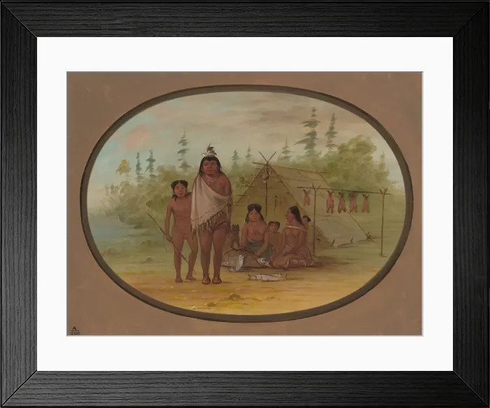 Framed Print : A Flathead Chief with His Family, 1855 / 1869. Creator: George Catlin Framed Print : A Flathead Chief with His Family, 1855 / 1869. Creator: George Catlin