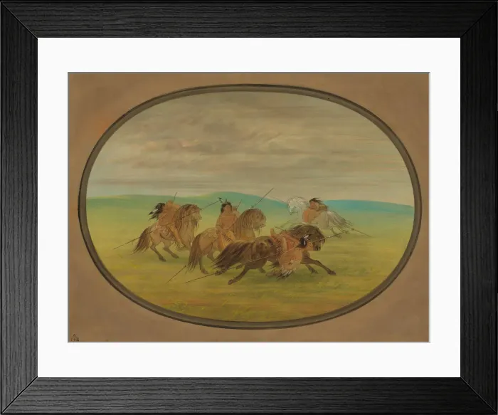 Framed Print : Camanchee Horsemanship, 1861 / 1869. Creator: George Catlin Framed Print : Camanchee Horsemanship, 1861 / 1869. Creator: George Catlin