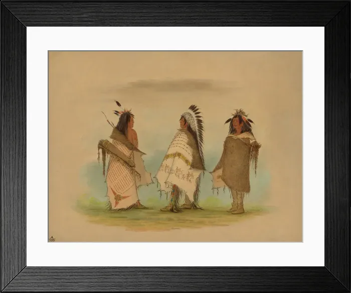 Framed Print : Three Shoshonee Warriors, 1861. Creator: George Catlin Framed Print : Three Shoshonee Warriors, 1861. Creator: George Catlin