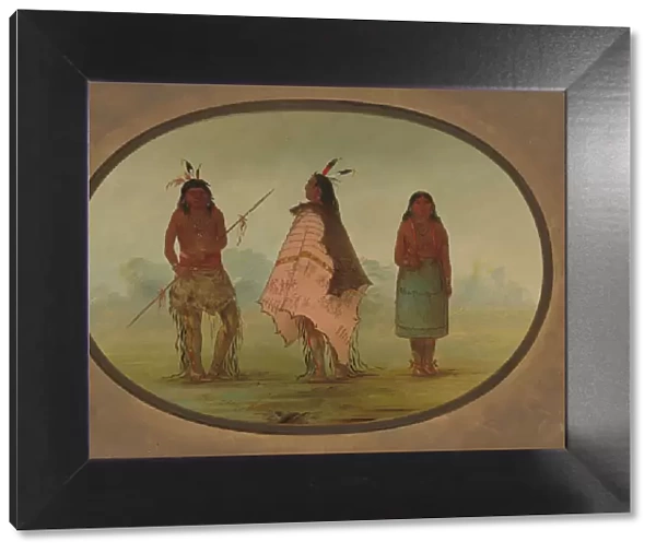 Two Apachee Warriors and a Woman, 1855  /  1869. Creator: George Catlin