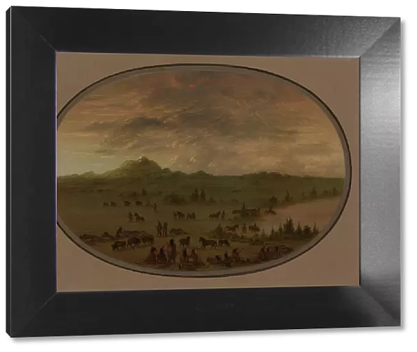 Bivouac of a Sioux War Party at Sunrise, 1861  /  1869. Creator: George Catlin