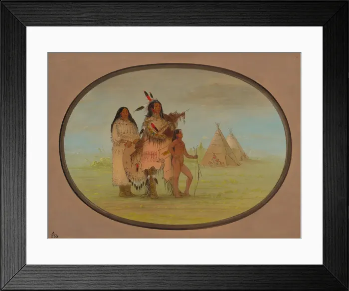 Framed Print : A K nisteneux Warrior and Family, 1861 / 1869. Creator: George Catlin Framed Print : A K nisteneux Warrior and Family, 1861 / 1869. Creator: George Catlin