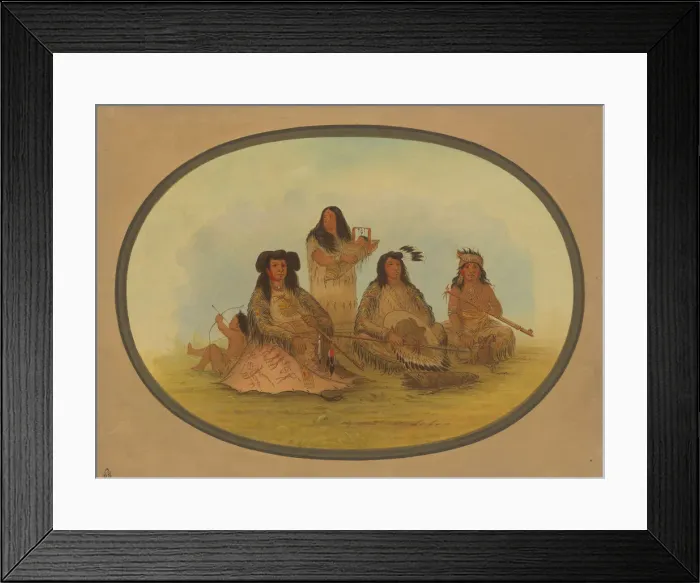 Framed Print : The Sioux Chief with Several Indians, 1861 / 1869. Creator: George Catlin Framed Print : The Sioux Chief with Several Indians, 1861 / 1869. Creator: George Catlin