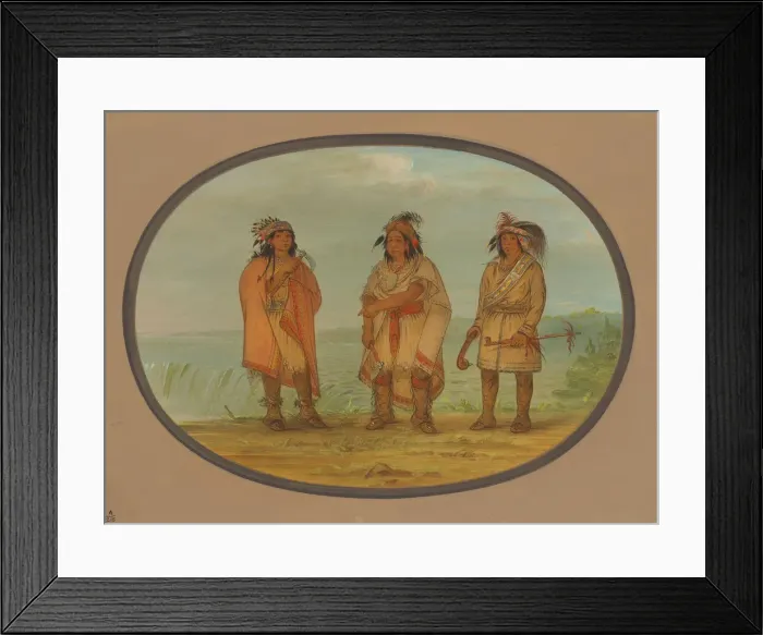 Framed Print : Seneca Chief, Red Jacket, with Two Warriors, 1861 / 1869. Creator: George Catlin Framed Print : Seneca Chief, Red Jacket, with Two Warriors, 1861 / 1869. Creator: George Catlin