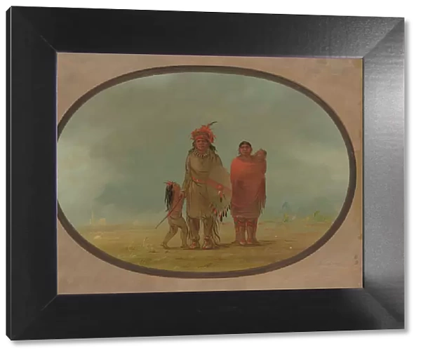 Copper Chief, His Wife, and Children, 1855  /  1869. Creator: George Catlin