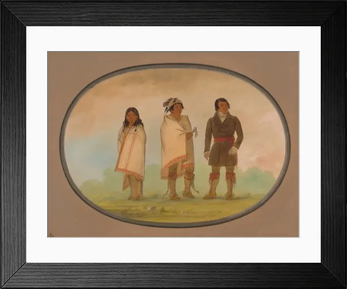 Framed Print : Oneida Chief, His Sister, and a Missionary, 1861 / 1869. Creator: George Catlin Framed Print : Oneida Chief, His Sister, and a Missionary, 1861 / 1869. Creator: George Catlin