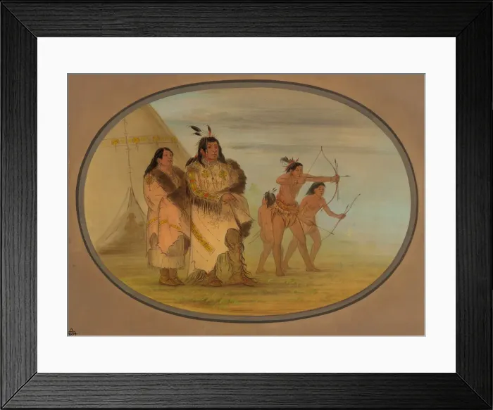 Framed Print : Ojibbeway Indians, 1861 / 1869. Creator: George Catlin Framed Print : Ojibbeway Indians, 1861 / 1869. Creator: George Catlin