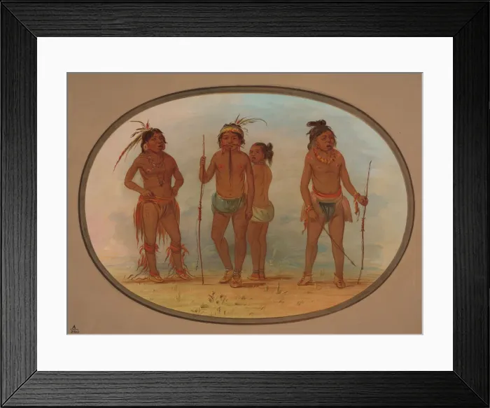 Framed Print : Members of the Botocudo Tribe, 1854 / 1869. Creator: George Catlin Framed Print : Members of the Botocudo Tribe, 1854 / 1869. Creator: George Catlin
