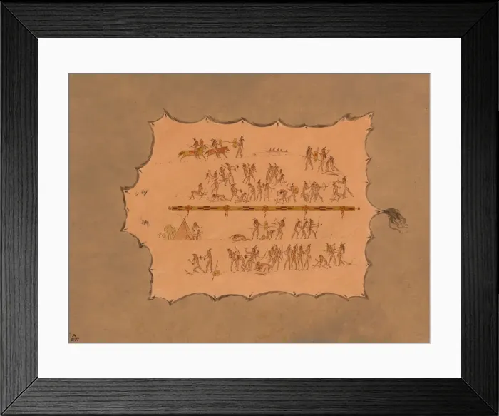 Framed Print : Facsimile of a Sioux Robe, 1861 / 1869. Creator: George Catlin Framed Print : Facsimile of a Sioux Robe, 1861 / 1869. Creator: George Catlin