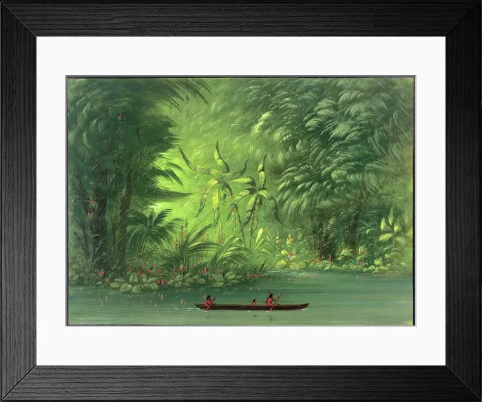 Framed Print : Entrance to a Lagoon, Shore of the Amazon, 1854 / 1869. Creator: George Catlin Framed Print : Entrance to a Lagoon, Shore of the Amazon, 1854 / 1869. Creator: George Catlin