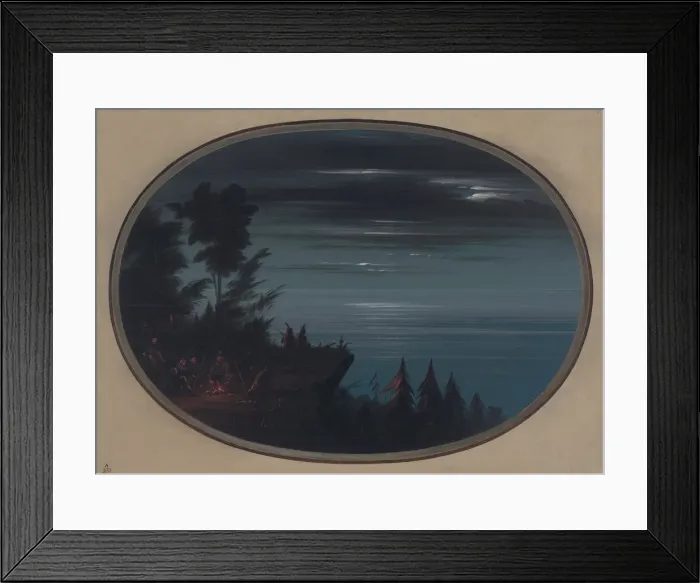 Framed Print : Nayas Village at Night, 1855 / 1869. Creator: George Catlin Framed Print : Nayas Village at Night, 1855 / 1869. Creator: George Catlin