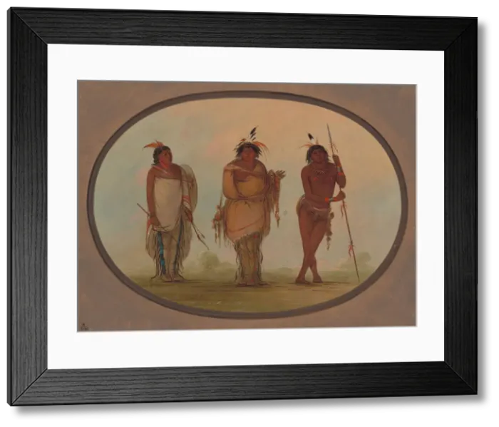 Framed Print : Three Yumaya Indians, 1855 / 1869. Creator: George Catlin Framed Print : Three Yumaya Indians, 1855 / 1869. Creator: George Catlin
