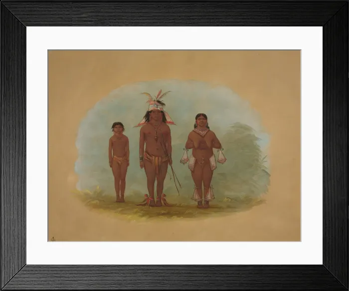Framed Print : A Chetibo Family, 1854 / 1869. Creator: George Catlin Framed Print : A Chetibo Family, 1854 / 1869. Creator: George Catlin