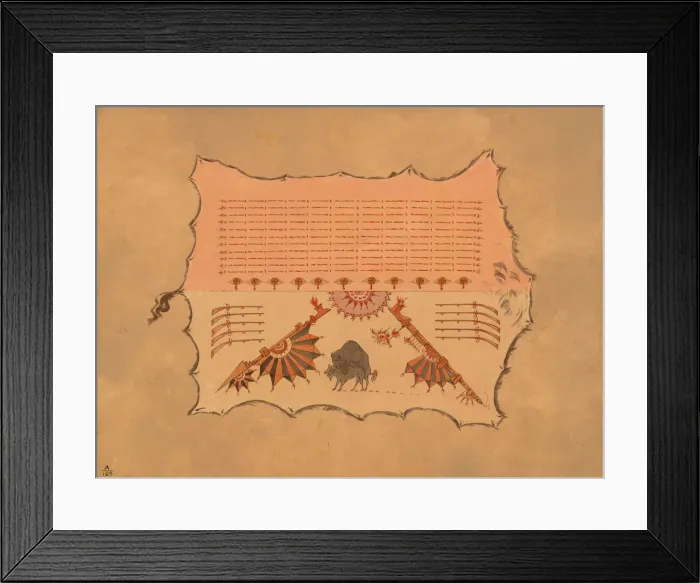 Framed Print : Facsimile of an Omaha Robe, 1861 / 1869. Creator: George Catlin Framed Print : Facsimile of an Omaha Robe, 1861 / 1869. Creator: George Catlin