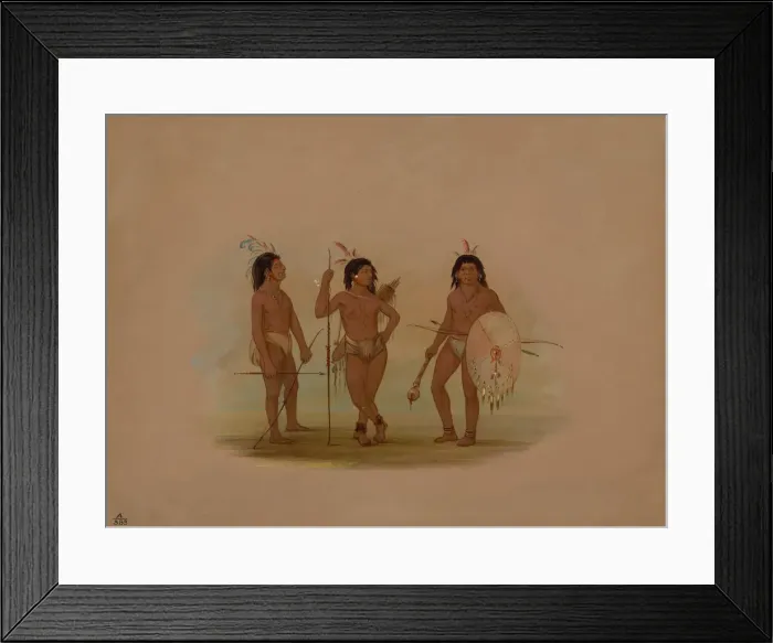 Framed Print : A Puelchee Chief and Two Young Warriors, 1854 / 1869. Creator: George Catlin Framed Print : A Puelchee Chief and Two Young Warriors, 1854 / 1869. Creator: George Catlin