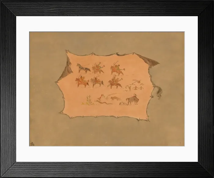 Framed Print : Facsimile of a Pawnee Doctors Robe, 1861 / 1869. Creator: George Catlin Framed Print : Facsimile of a Pawnee Doctors Robe, 1861 / 1869. Creator: George Catlin