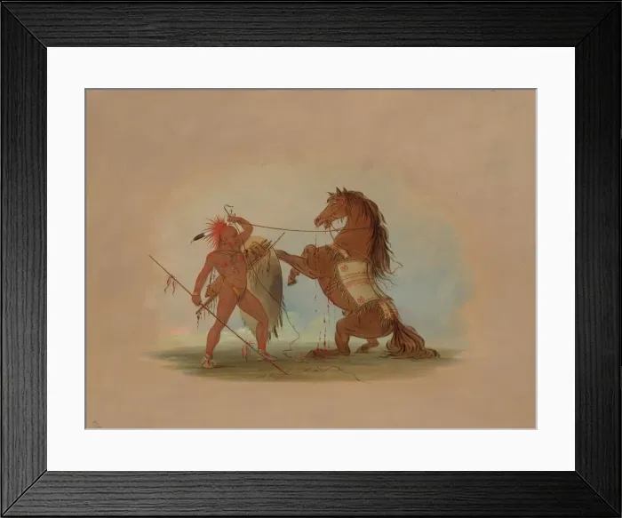 Framed Print : A Pawnee Warrior Sacrificing His Favorite Horse, 1861 / 1869. Creator: George Catlin Framed Print : A Pawnee Warrior Sacrificing His Favorite Horse, 1861 / 1869. Creator: George Catlin