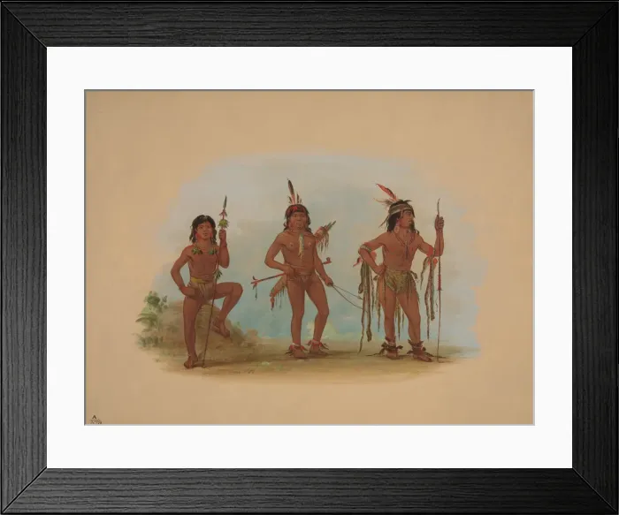 Framed Print : Lengua Medicine Man with Two Warriors, 1854 / 1869. Creator: George Catlin Framed Print : Lengua Medicine Man with Two Warriors, 1854 / 1869. Creator: George Catlin