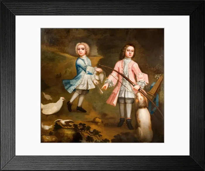 Framed Print : Sir Lister And Sir Charles Holte As Boys, 1750. Creator: Unknown Framed Print : Sir Lister And Sir Charles Holte As Boys, 1750. Creator: Unknown
