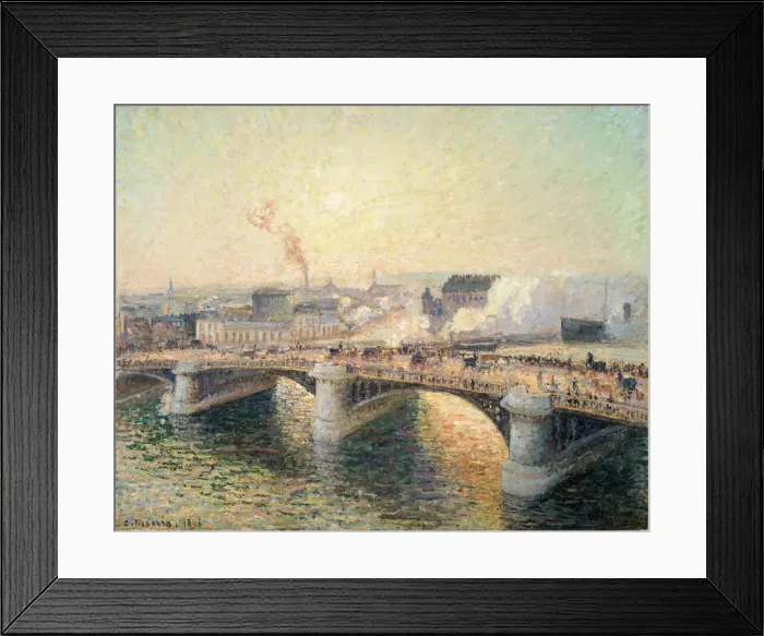Framed Print : Le Pont Boieldieu, Rouen, Soleil Couchant [The Pont Boieldieu at Sunset], 1896