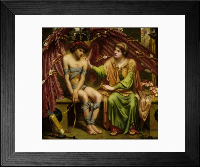 Framed Print : Hope Comforting Love in Bondage, 1901. Creator: Sidney Harold Meteyard Framed Print : Hope Comforting Love in Bondage, 1901. Creator: Sidney Harold Meteyard