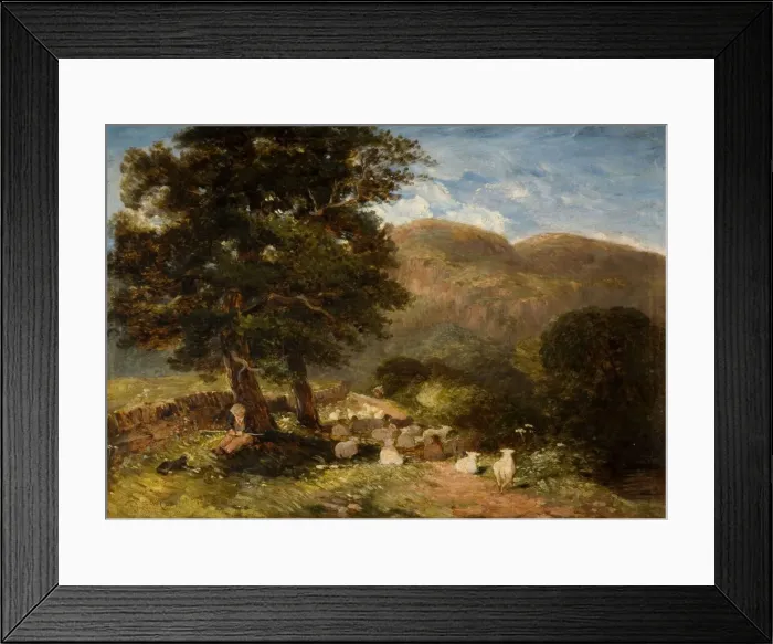 Framed Print : Tending Sheep, Bettws-y-Coed, 1849. Creator: David Cox the elder Framed Print : Tending Sheep, Bettws-y-Coed, 1849. Creator: David Cox the elder