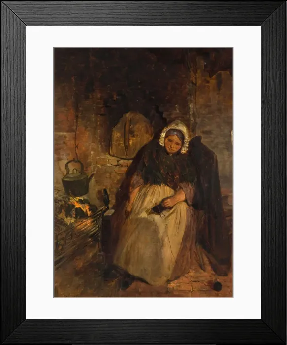 Framed Print : An Old Woman Asleep, 1859. Creator: David Cox the elder Framed Print : An Old Woman Asleep, 1859. Creator: David Cox the elder