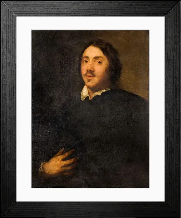 Framed Print : Portrait Of A Gentleman In Black, 1700. Creator: Unknown Framed Print : Portrait Of A Gentleman In Black, 1700. Creator: Unknown