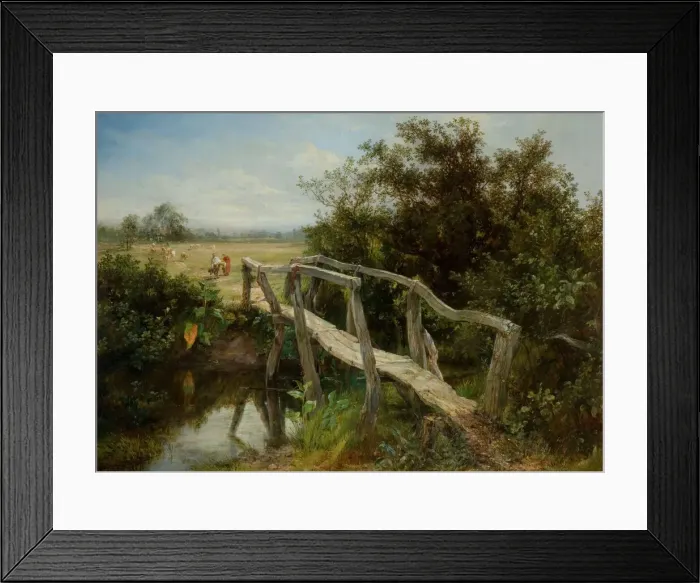 Framed Print : The Old Footbridge Over The River Cole At Yardley, 1890. Creator: Frederick Henry Henshaw Framed Print : The Old Footbridge Over The River Cole At Yardley, 1890. Creator: Frederick Henry Henshaw