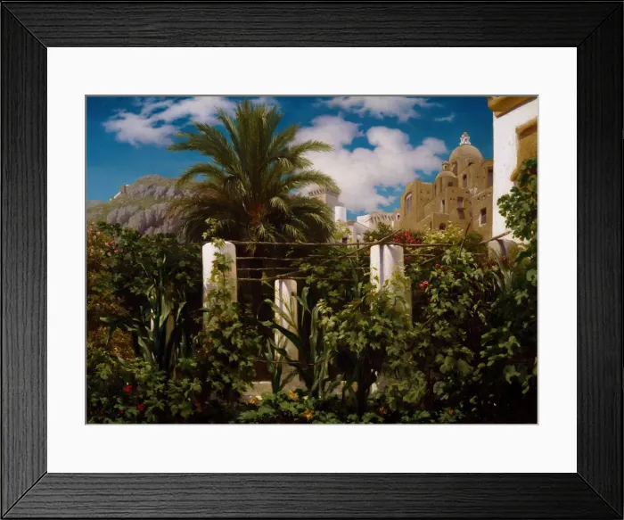 Framed Print : Garden of an Inn, Capri, 1859. Creator: Frederic Leighton Framed Print : Garden of an Inn, Capri, 1859. Creator: Frederic Leighton