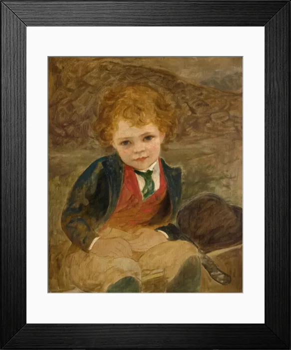 Framed Print : Study Of A Boy Sitting In A Wheelbarrow, 1890. Creator: Louisa Starr Framed Print : Study Of A Boy Sitting In A Wheelbarrow, 1890. Creator: Louisa Starr