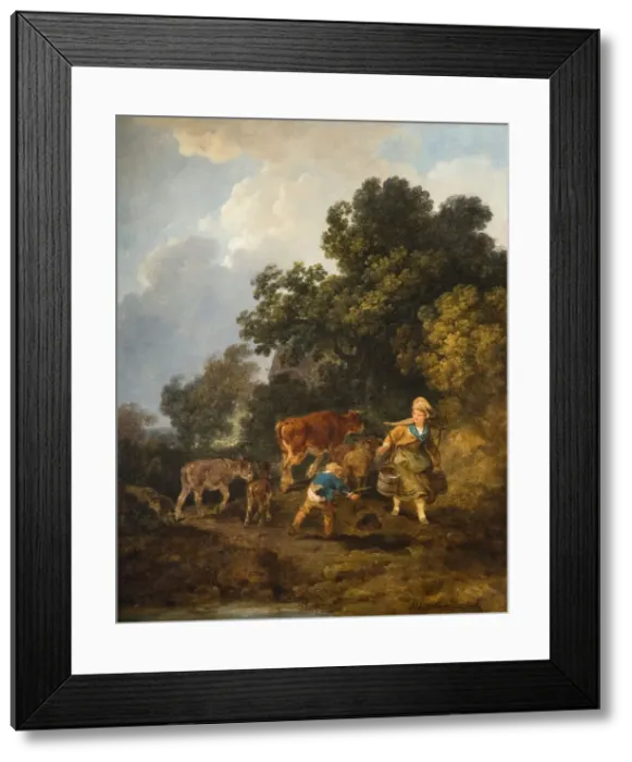 Framed Print : The Milkmaid, 1800. Creator: Philip James de Loutherbourg Framed Print : The Milkmaid, 1800. Creator: Philip James de Loutherbourg