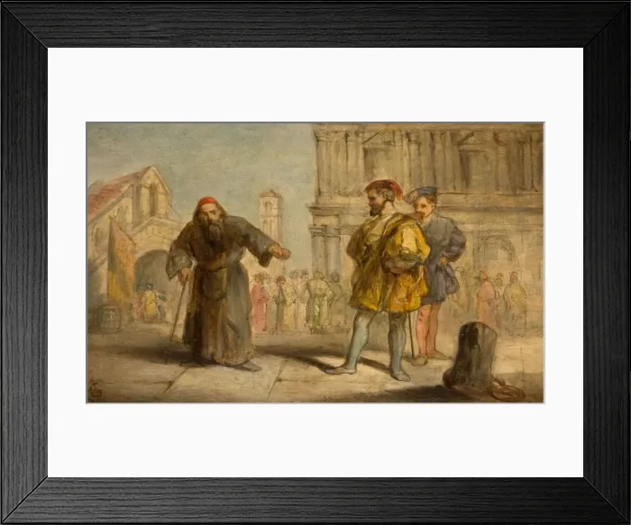 Framed Print : Scene From Shakespeares The Merchant Of Venice, 1865. Creator: Sir John Gilbert Framed Print : Scene From Shakespeares The Merchant Of Venice, 1865. Creator: Sir John Gilbert