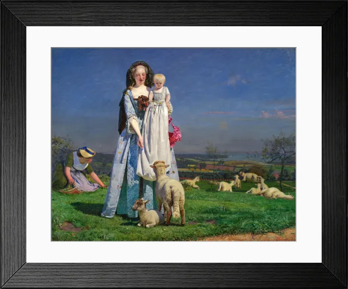 Framed Print : Pretty Baa-Lambs, 1850s. Creator: Ford Madox Brown Framed Print : Pretty Baa-Lambs, 1850s. Creator: Ford Madox Brown
