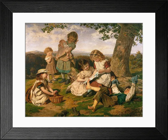 Framed Print : The Childrens Story Book, 1890. Creator: Sophie Gengembre Anderson Framed Print : The Childrens Story Book, 1890. Creator: Sophie Gengembre Anderson