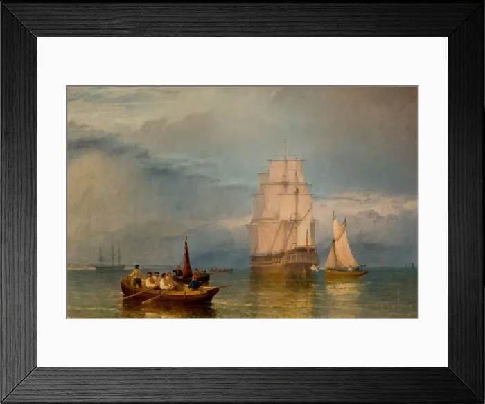 Framed Print : In Port - A Calm, 1856. Creator: Henry Dawson Framed Print : In Port - A Calm, 1856. Creator: Henry Dawson