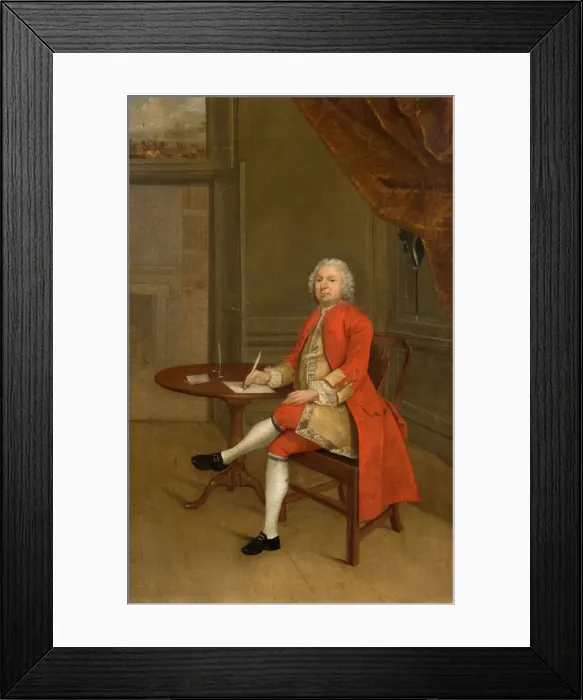 Framed Print : Portrait Of A Man In Red, 1785. Creator: Arthur Devis Framed Print : Portrait Of A Man In Red, 1785. Creator: Arthur Devis