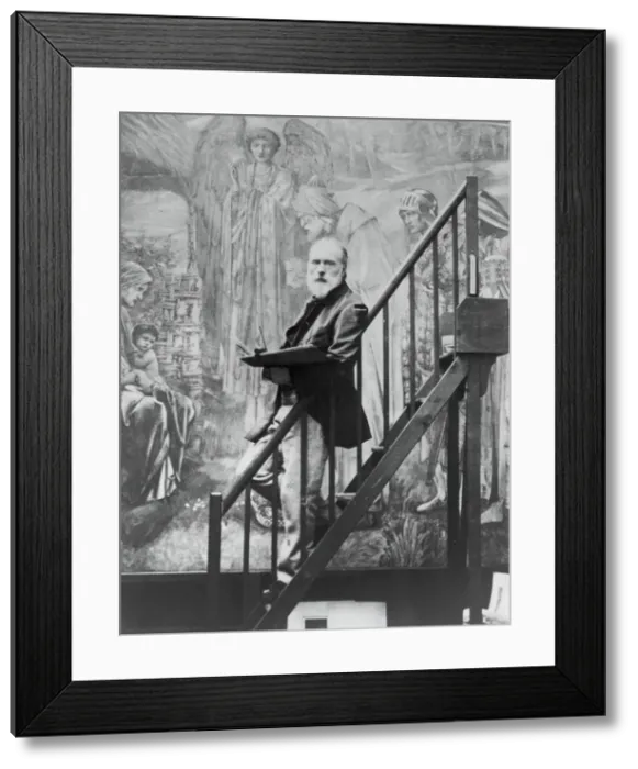 Framed Print : Edward Burne-Jones at work on the Star of Bethlehem, 1895. Creator: Barbara Leighton Framed Print : Edward Burne-Jones at work on the Star of Bethlehem, 1895. Creator: Barbara Leighton