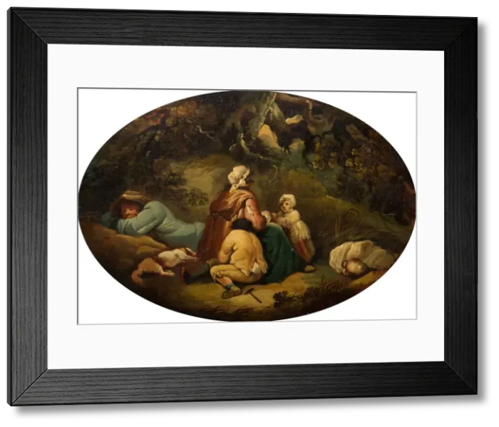 Framed Print : Gypsies In A Landscape, 1804. Creator: Moses Haughton