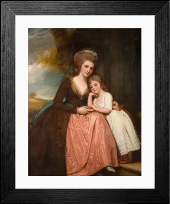 Framed Print : Portrait Of Mrs Bracebridge And Her Daughter Mary, 1784. Creator: George Romney Framed Print : Portrait Of Mrs Bracebridge And Her Daughter Mary, 1784. Creator: George Romney