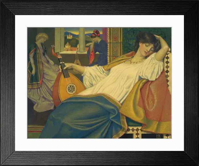 Framed Print : The Sleeping Beauty, 1903. Creator: Joseph Edward Southall Framed Print : The Sleeping Beauty, 1903. Creator: Joseph Edward Southall