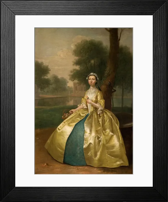 Framed Print : Portrait Of A Woman In Gold, 1785. Creator: Arthur Devis Framed Print : Portrait Of A Woman In Gold, 1785. Creator: Arthur Devis