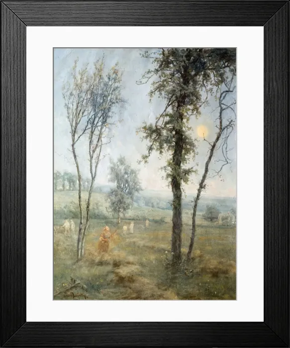 Framed Print : Haymaking By Moonlight, 1876. Creator: Cecil Gordon Lawson Framed Print : Haymaking By Moonlight, 1876. Creator: Cecil Gordon Lawson