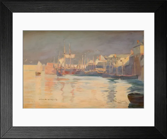 Framed Print : Newlyn Harbour, 1887. Creator: Charles H Whitworth Framed Print : Newlyn Harbour, 1887. Creator: Charles H Whitworth