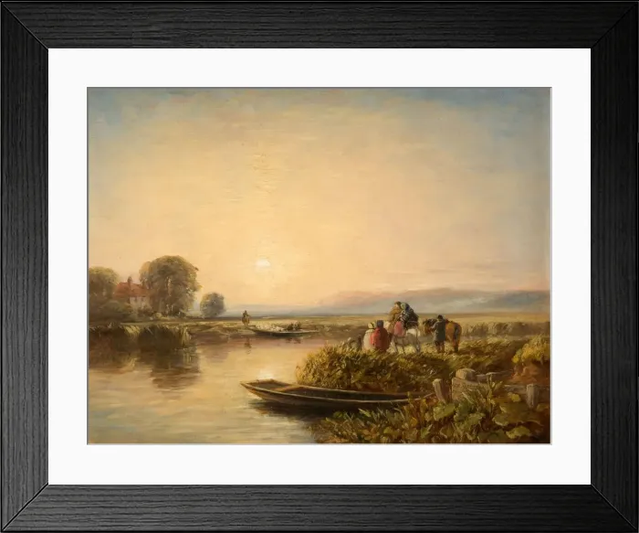 Framed Print : Waiting For The Ferry - Morning, 1851. Creator: David Cox the elder Framed Print : Waiting For The Ferry - Morning, 1851. Creator: David Cox the elder